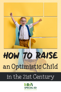 An optimistic child wearing a backpack busting through a yellow paper wall.